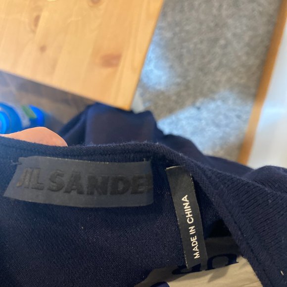 Jil Sander Asymmetrical Collar Bodycon Blue Knee-Length Dress S - Picture 6 of 11